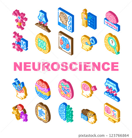 neuroscience brain doctor medical icons set vector 123766864