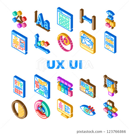 ux ui design app website icons set vector ux ui design app website icons set vector 123766866