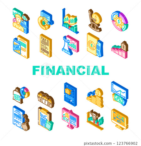 financial advisor consult real icons set vector financial advisor consult real icons set vector 123766902