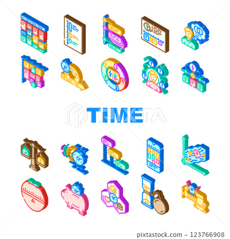 time management schedule task icons set vector time management schedule task icons set vector 123766908