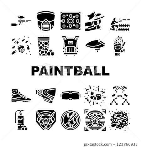 paint ball game soldier icons set vector paint ball game soldier icons set vector 123766933