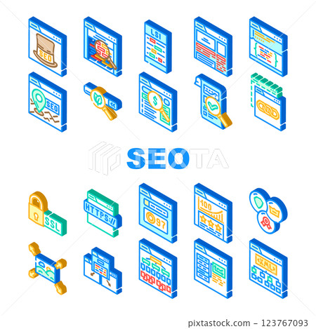seo web technical consulting icons set vector seo web technical consulting icons set vector 123767093