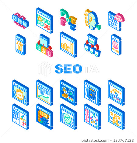 seo search website web internet icons set vector 123767128