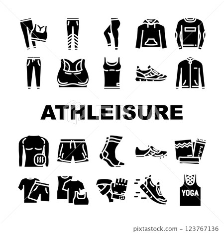 athleisure clothing woman fashion icons set vector 123767136