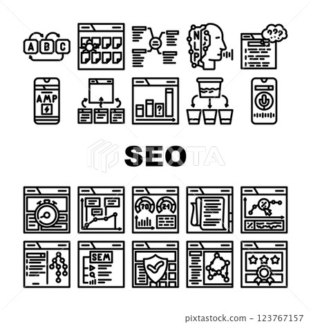 seo search website web internet icons set vector seo search website web internet icons set vector 123767157
