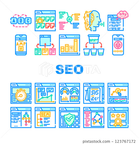 seo search website web internet icons set vector seo search website web internet icons set vector 123767172