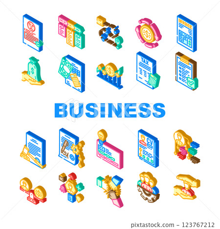 business process technology icons set vector business process technology icons set vector 123767212