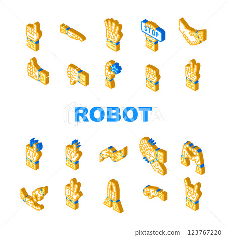 hand robot technology icons set vector 123767220