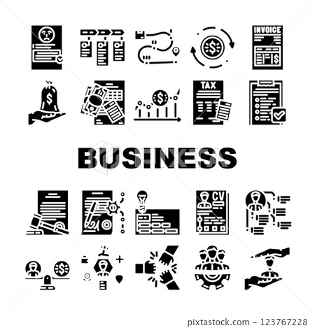 business process technology icons set vector business process technology icons set vector 123767228