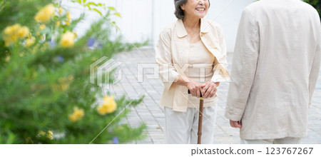 Senior couple care 123767267