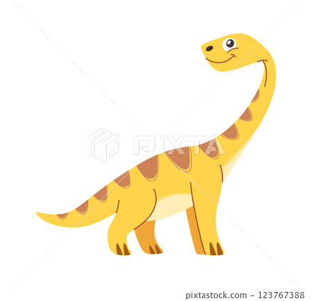 Cute brachiosaurus baby dinosaur character 123767388