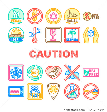 product caution label warning icons set vector product caution label warning icons set vector 123767394