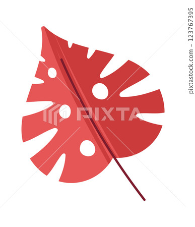 Red leaf Jurassic period element Red leaf Jurassic period element 123767395