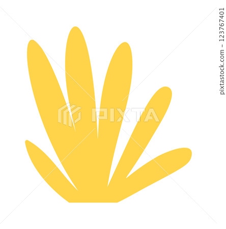 Yellow grass leaves doodle element Yellow grass leaves doodle element 123767401