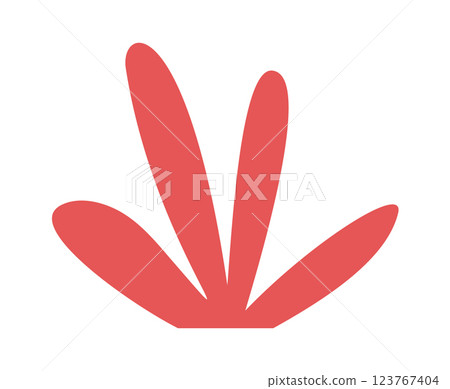 Cute cartoon grass doodle element 123767404