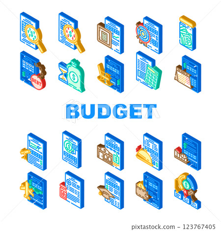 budget planning finance icons set vector 123767405
