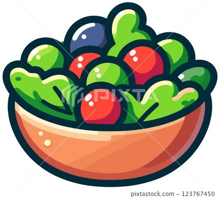 碗裡的沙拉插圖 123767450