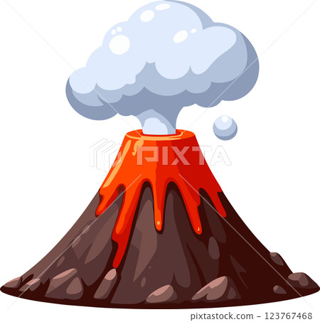 火山爆發的插圖 火山爆發的插圖 123767468