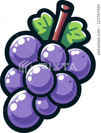 Simple and cute grape illustration 123767484
