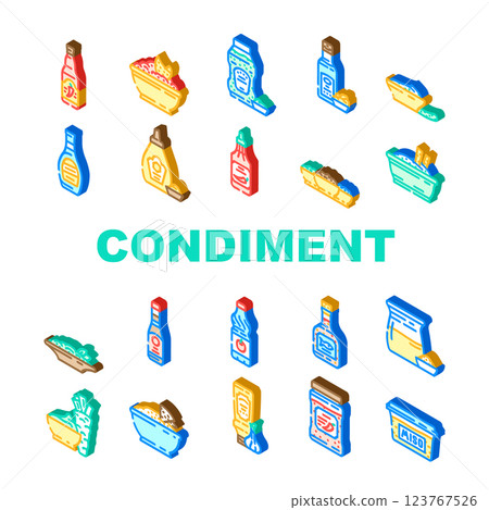 condiment ketchup mustard icons set vector condiment ketchup mustard icons set vector 123767526