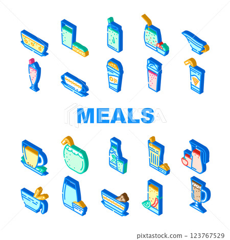 meals as drinks shake icons set vector meals as drinks shake icons set vector 123767529