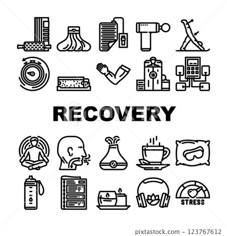 recovery wellness practices icons set vector recovery wellness practices icons set vector 123767612