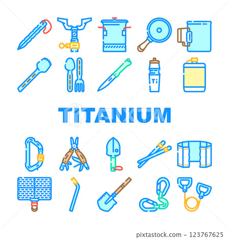 titanium accessories jewelry icons set vector titanium accessories jewelry icons set vector 123767625