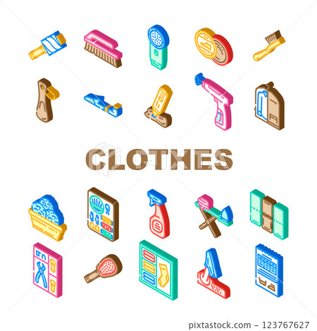 clothes care laundry ironing icons set vector clothes care laundry ironing icons set vector 123767627