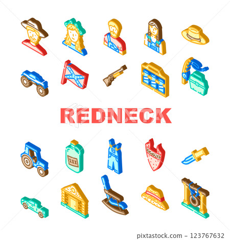 redneck country southern icons set vector redneck country southern icons set vector 123767632