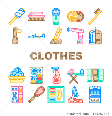 clothes care laundry ironing icons set vector clothes care laundry ironing icons set vector 123767654