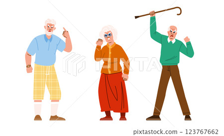 feisty aggressive old people vector feisty aggressive old people vector 123767662