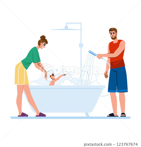 safety child bath vector safety child bath vector 123767674