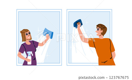 microfiber cleaning windows parents vector microfiber cleaning windows parents vector 123767675