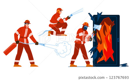 hero firefighter vector 123767693