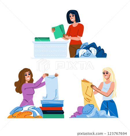 clothes folding laundry vector 123767694