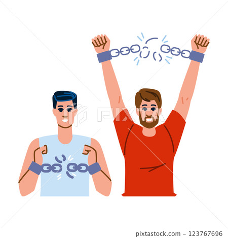 resilience hands breaking chain man vector 123767696