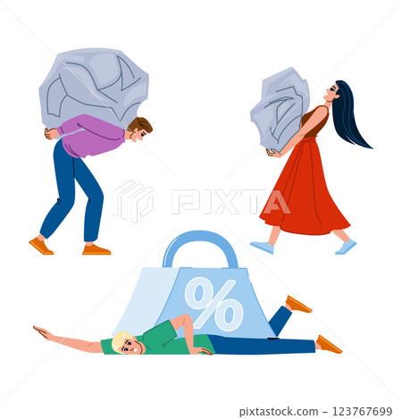 interest heavy finance burden vector interest heavy finance burden vector 123767699