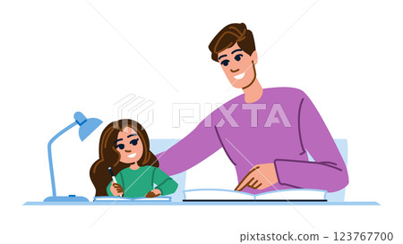 assistance helping kid homework vector 123767700