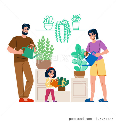 hydration watering indoor plants vector 123767727
