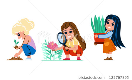 blossom botanical kid girl vector 123767895