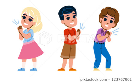 children clap hand kid vector 123767901