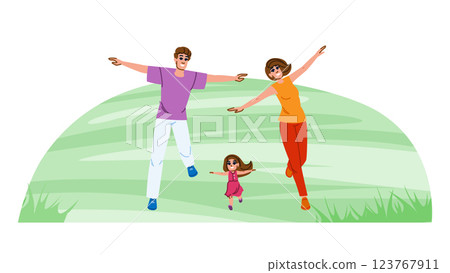 exploration family nature walk vector 123767911