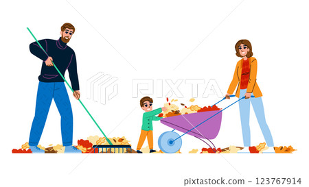 yard family raking leaves vector yard family raking leaves vector 123767914