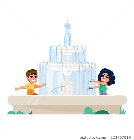 splash fountain kid vector 123767919