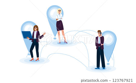communication global virtual team vector 123767921