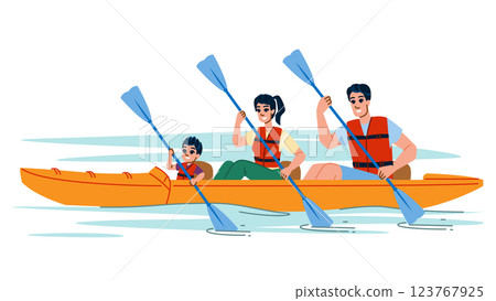 adventure kayak family vector adventure kayak family vector 123767925