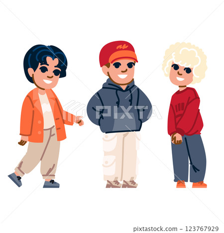 casual kid boy spring fashion vector 123767929
