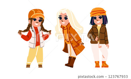 boots kid girl autumn fashion vector 123767933
