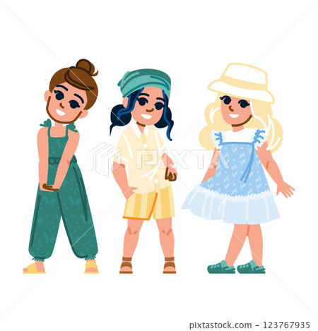 skirt kid girl summer fashion vector 123767935