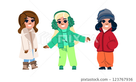 scarf kid girl winter fashion vector scarf kid girl winter fashion vector 123767936